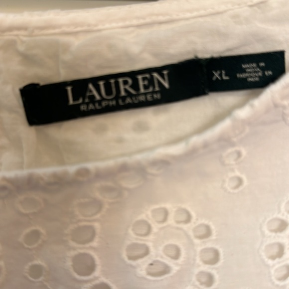 EUC, Ralph Lauren embroidered blouse, lined with with cut-outs - Picture 2 of 8
